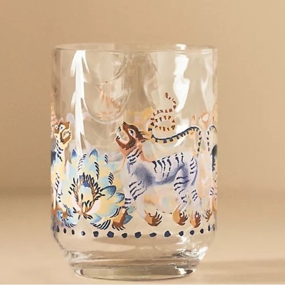 Anthropologie Sarah Gordon Tiger Juice Glass - Picture 1 of 3